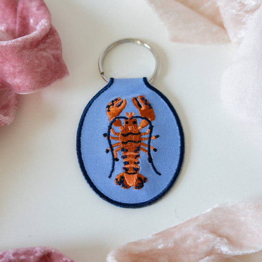 Lobster Embroidered Keychain