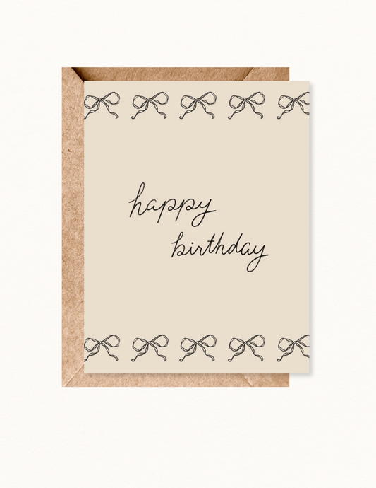 Happy Birthday Bow Greeting Card