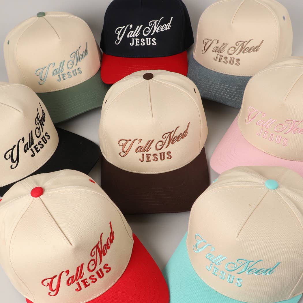 Y'all Need Jesus Lettering Embroidered Trucker Hat