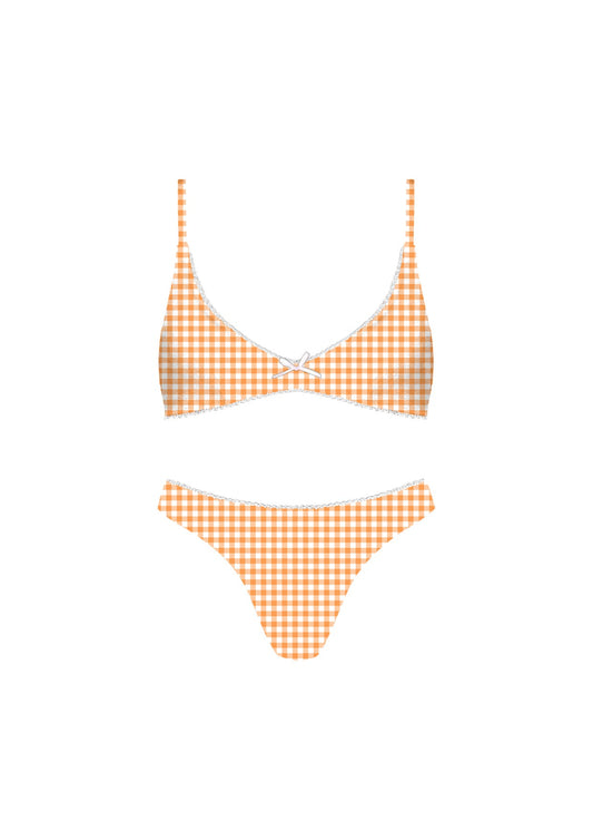 Orange Checker Garden Bikini