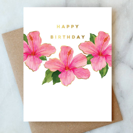 Hibiscus Birthday Greeting Card