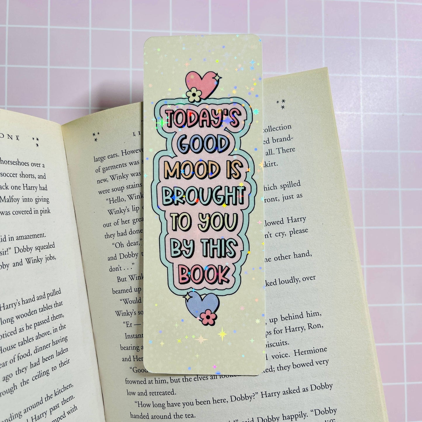 Holographic Laminated Bookmark Today's Good Mood