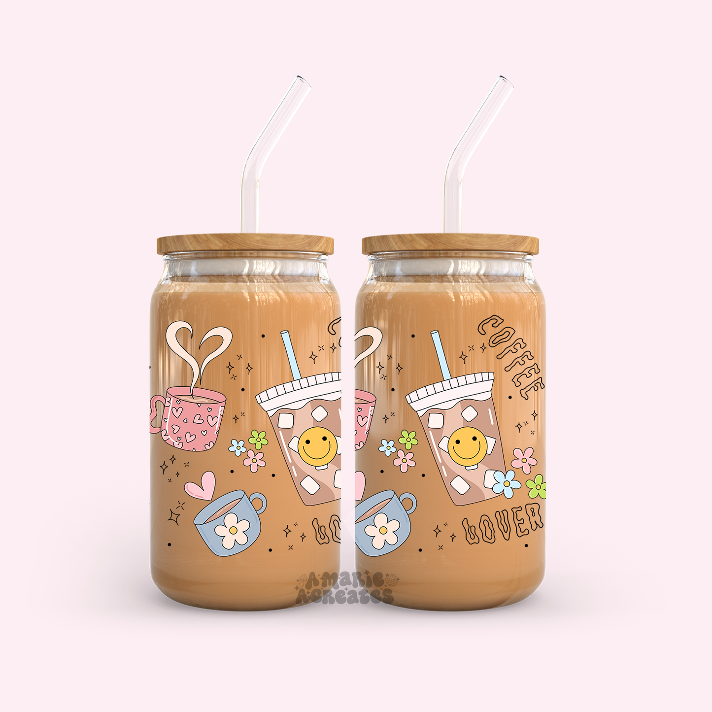 Coffee Lover Glass Cup: 16oz