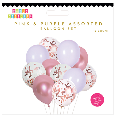 Pink & Purple Assorted Balloon Set