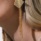 Cancale 18K Gold Non-Tarnish Geometric Tassel Drop Earrings