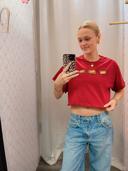 Red Yellowstone Vintage Tee
