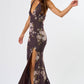 Brown Halter Neck Maxi with Slit Dress