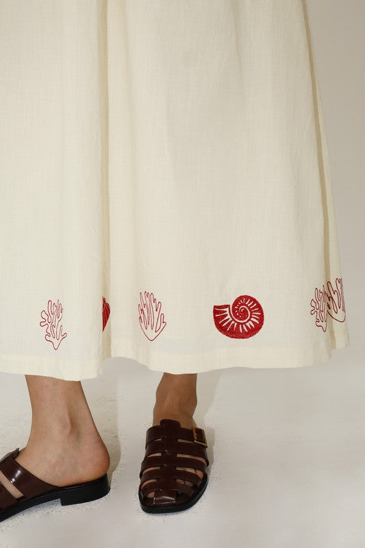 Shell Halter Maxi Dress