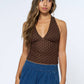 Polka Dot Crepe Tiered Halter Top
