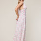 FLORAL CHIFFON HALTER MAXI DRESS