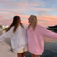 Pearl Grey Hibiscus Flowers Hoodie