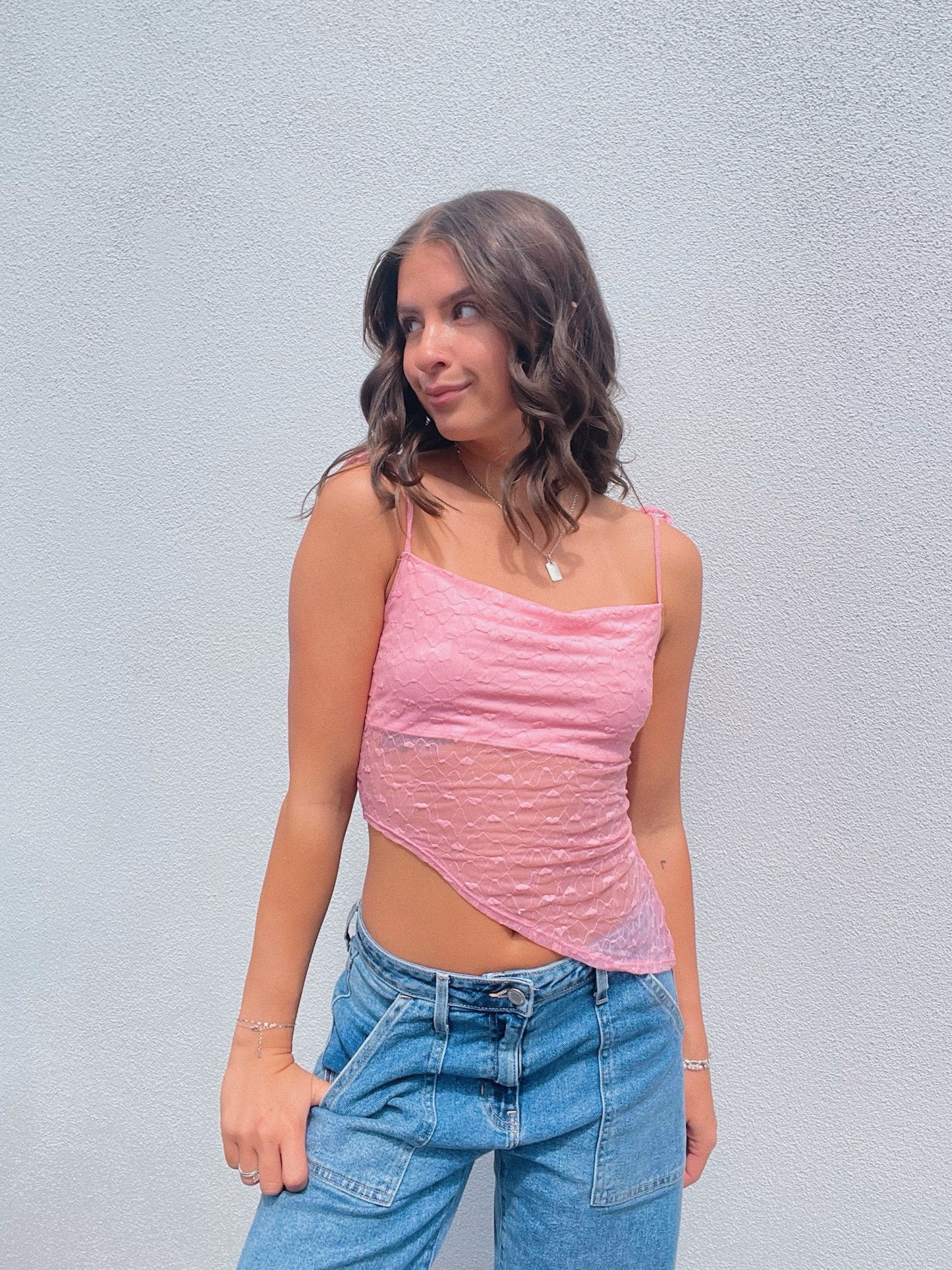 Kelly Lace Asymmetrical Top