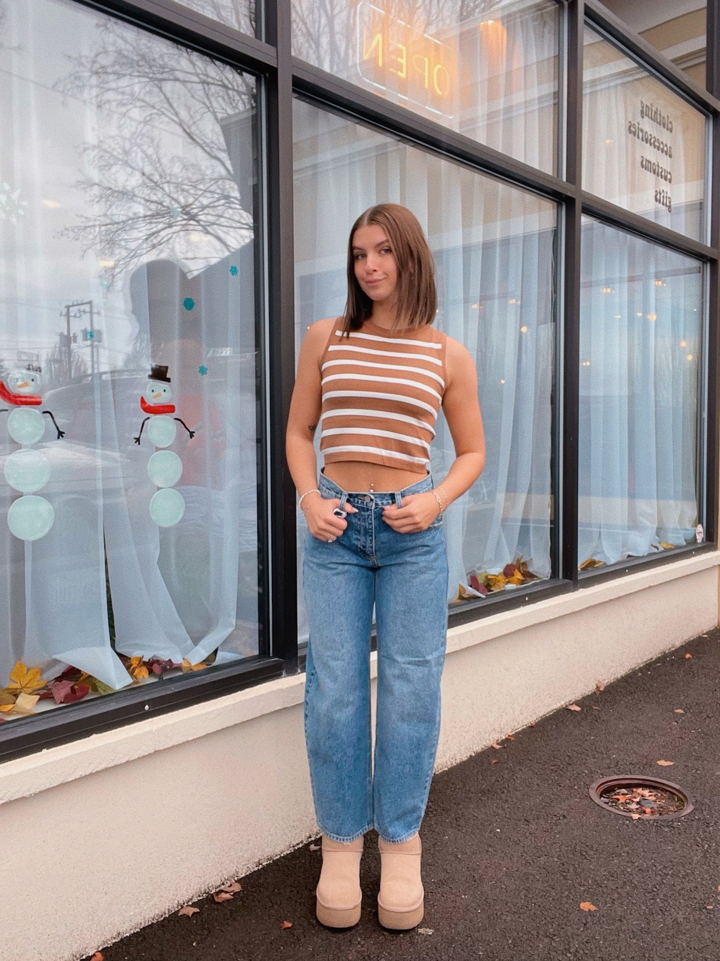 Stripe Sleeveless Top