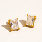 Avenn 18K Gold Non-Tarnish Round CZ Flat Back Earrings