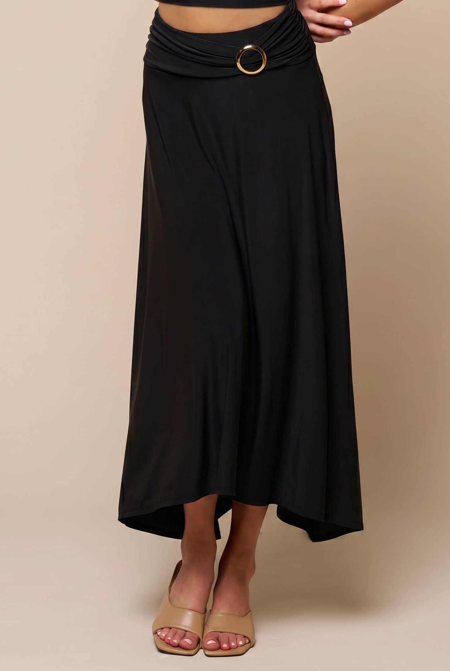Golden Buckle Maxi Skirt