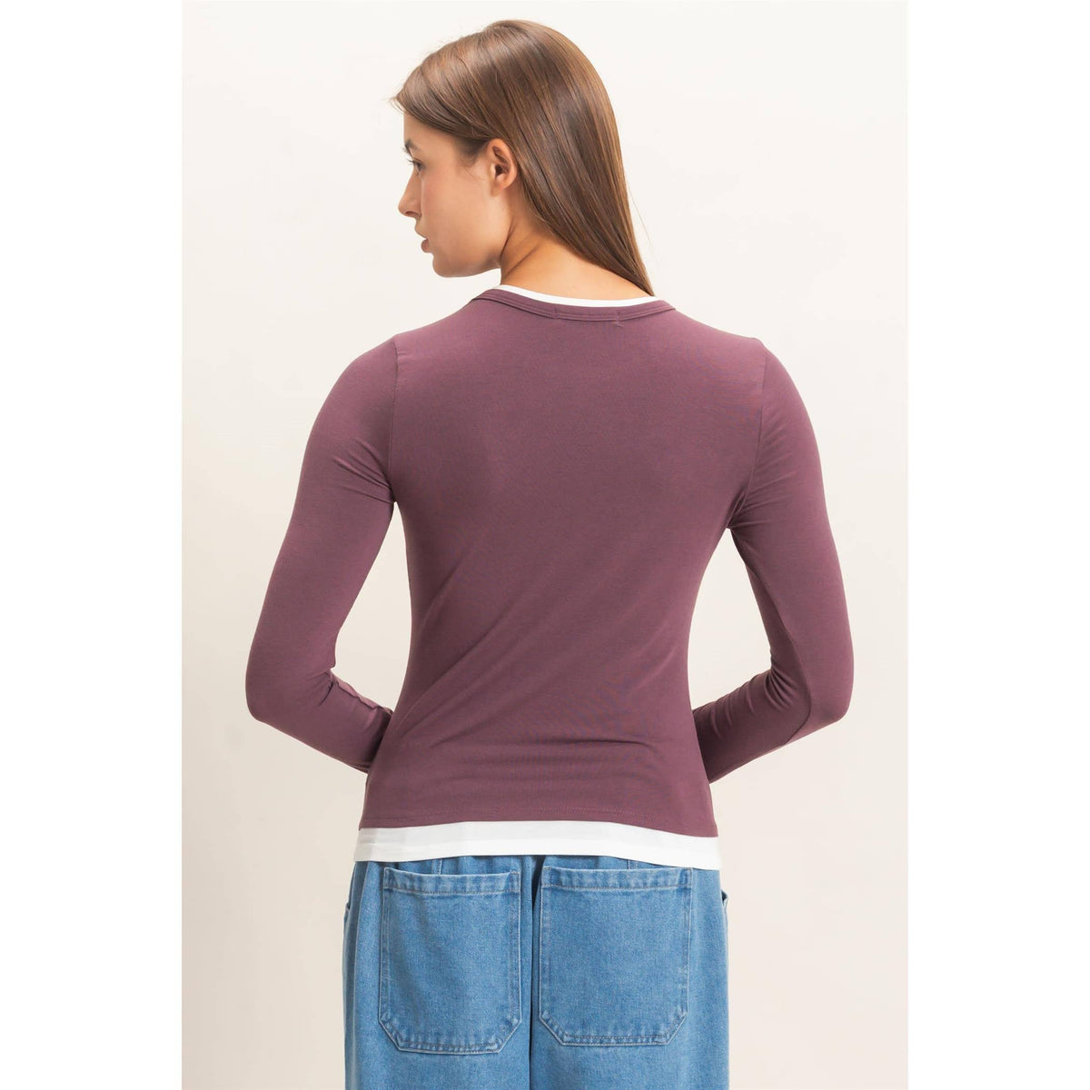 Layered Effect Long Sleeve Top