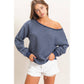 Striped Off The Shoulder Sweatshirt