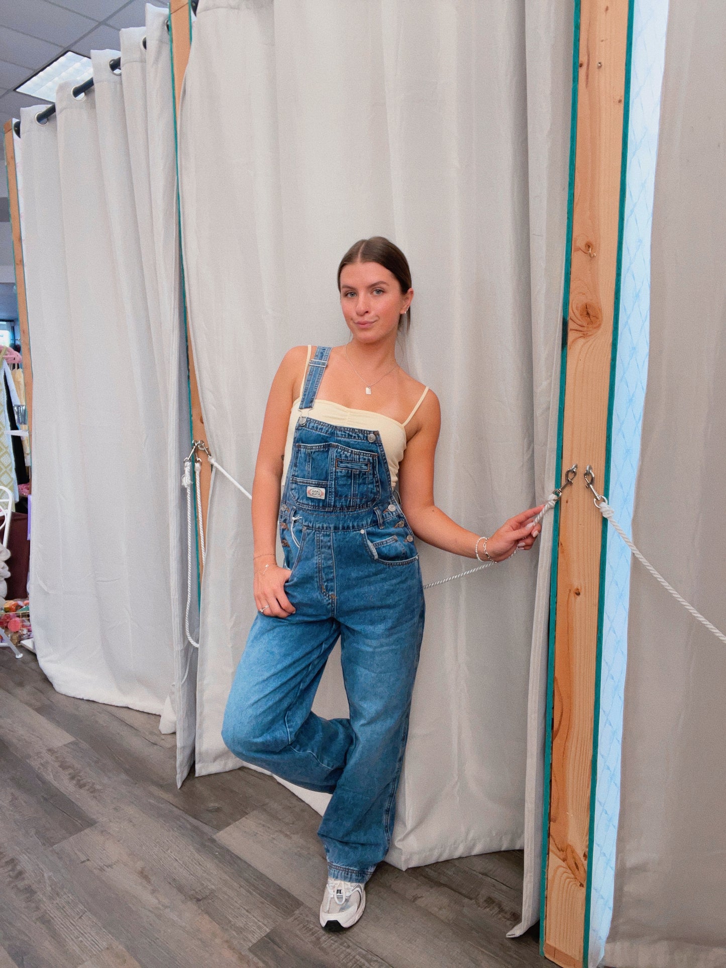 Medium Wash 90's Denim Twill Overalls