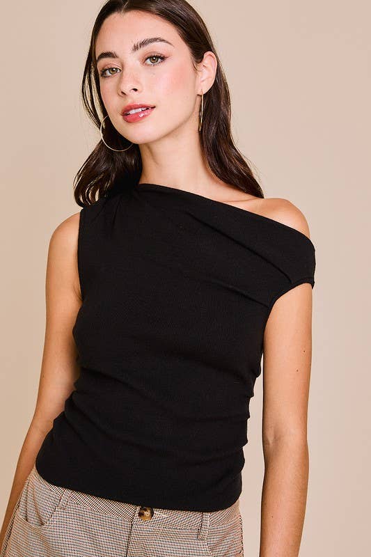 Asymmetrical Neck Sweater top