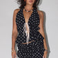 Polka Dot Halter Top with Tie Back