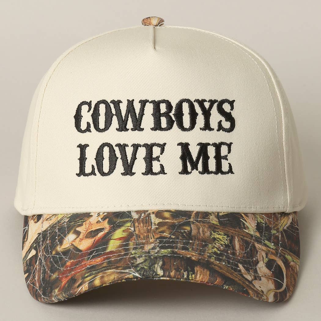 Cowboys Love Me Embroidery Camo Two-Tone Cap