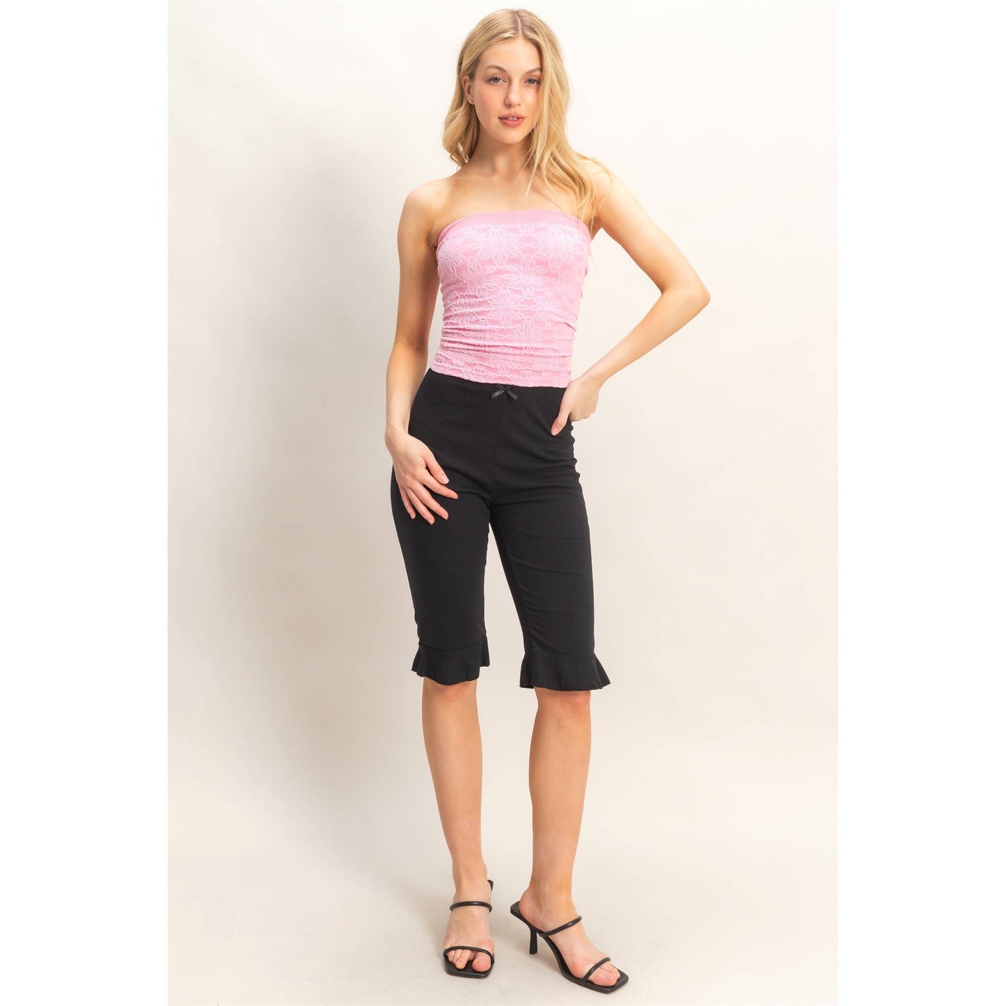 Strapless Jacquard Top