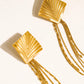 Cancale 18K Gold Non-Tarnish Geometric Tassel Drop Earrings