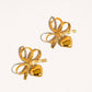 Addie 18K Gold Non-Tarnish Bow Dangle Heart Earring
