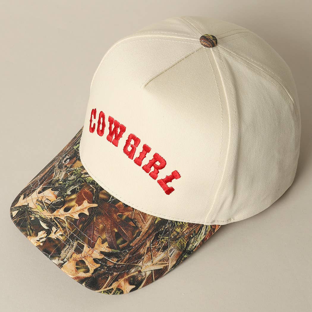 COWGIRL Embroidery Camo Two-Tone Cap