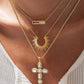 Belrose 18K Gold Non-Tarnish CZ Cross Necklace