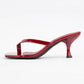 Square Toe Thong Strap Kitten Heel