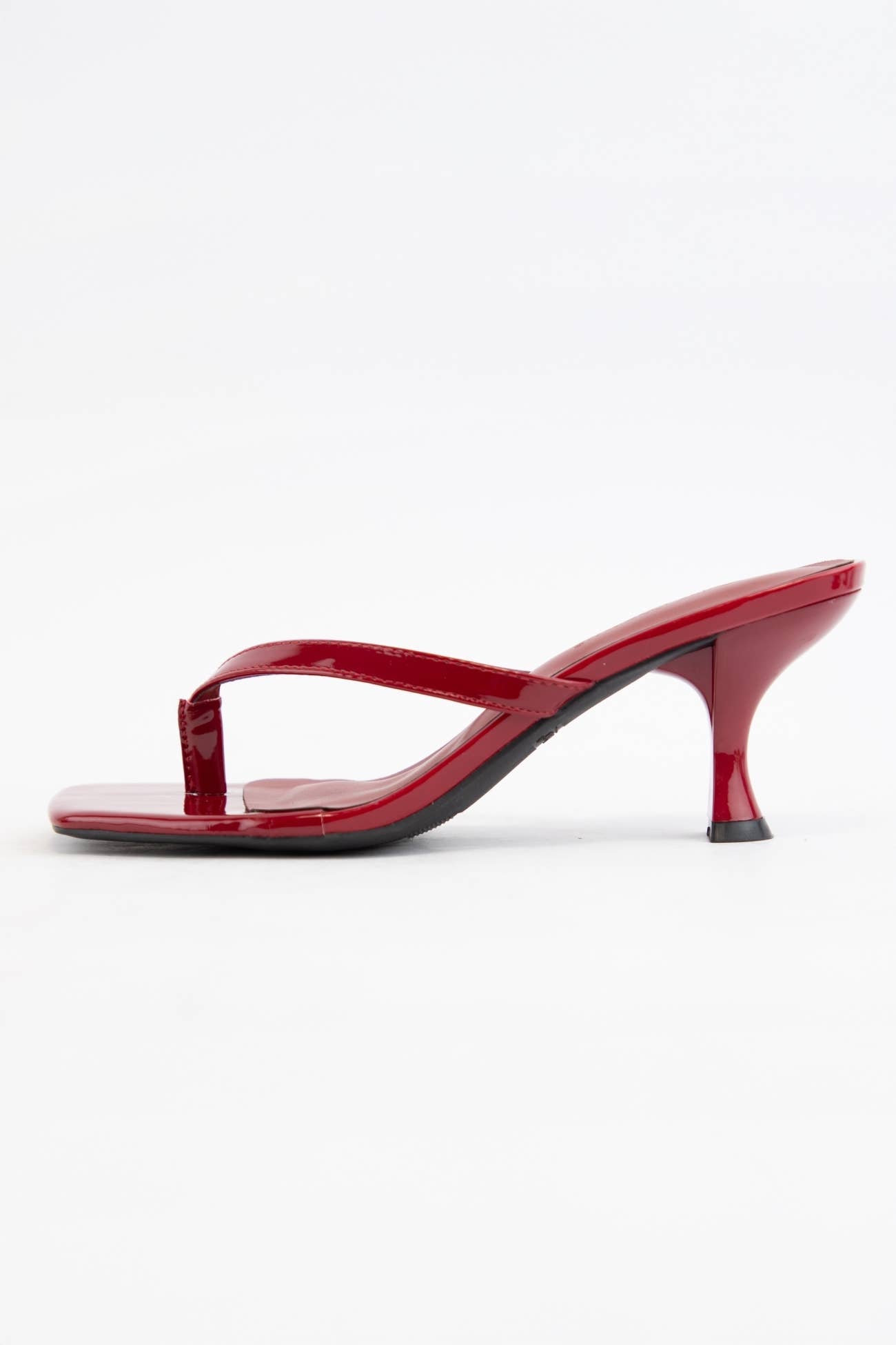 Square Toe Thong Strap Kitten Heel
