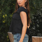 V-Neck Boho Lace Trim Puff Sleeves Babydoll Top