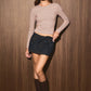 LONG SLEEVE FITTED KNIT TOP