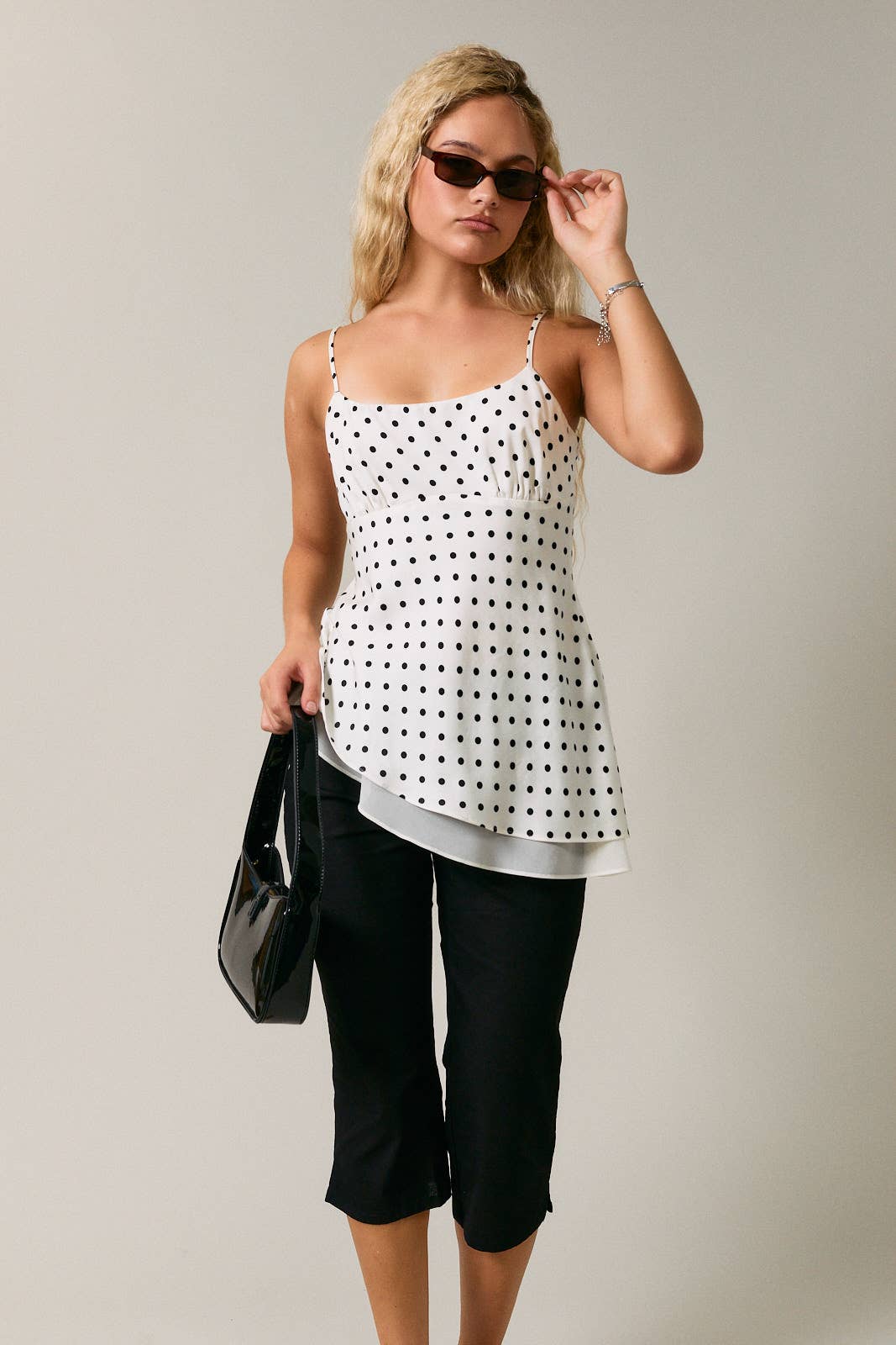 Polka Dot Asymmetrical Top