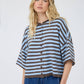 Leah Striped Short Sleeve Cardigan