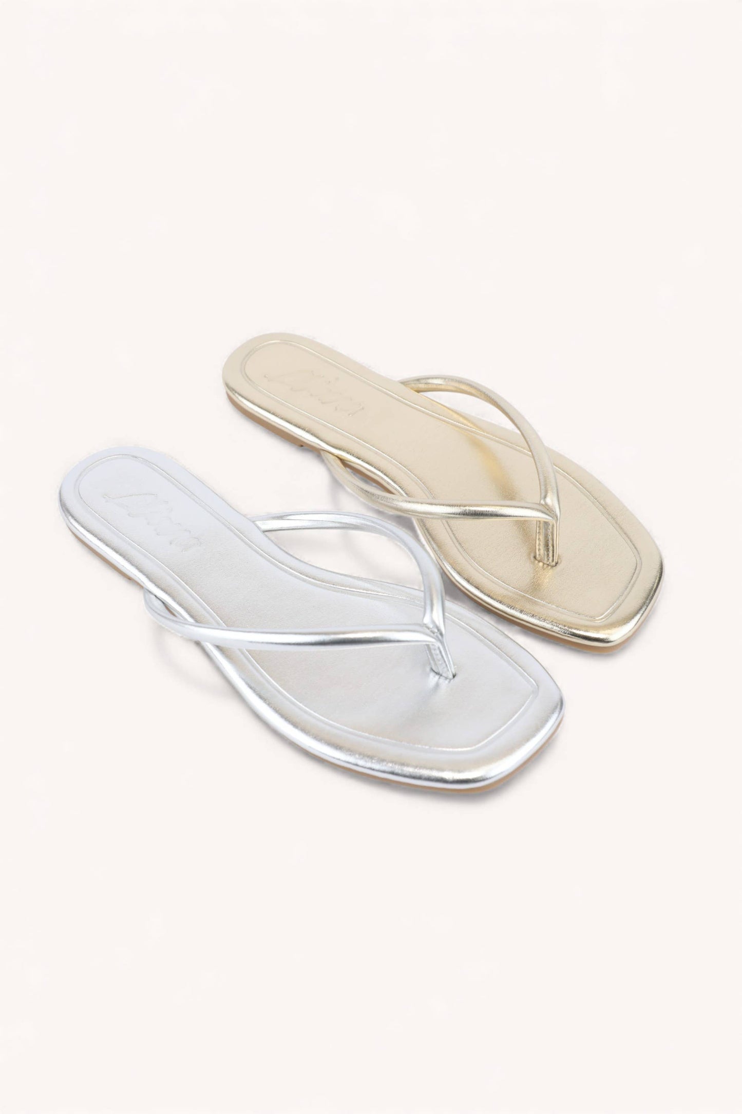 Solid Color Square Toe Thong Sandal