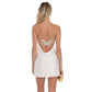 Beaded Butterfly Satin Dress in White