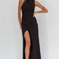 HIGH NECK RUCH MAXI DRESS