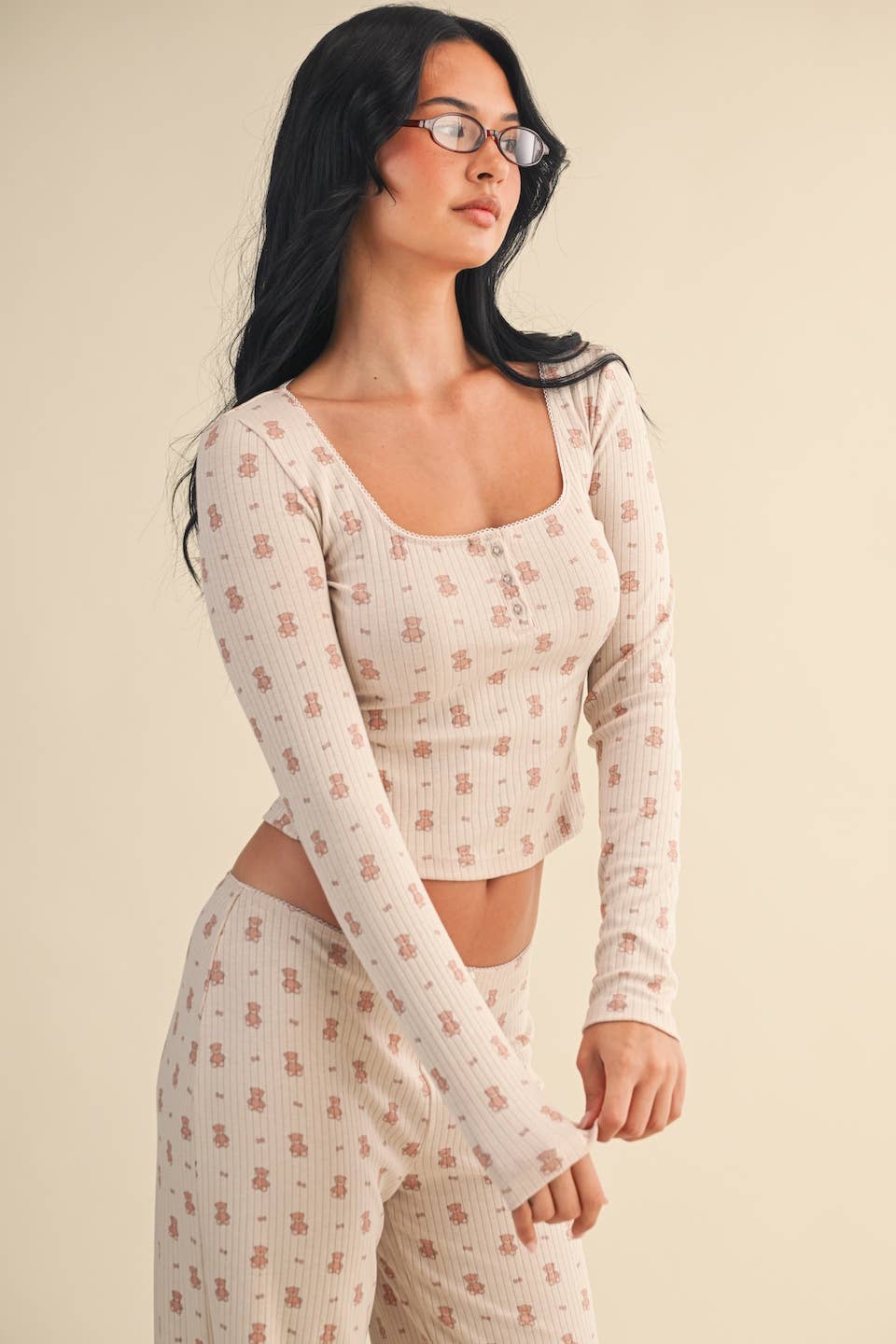 Teddy Bear Print Top