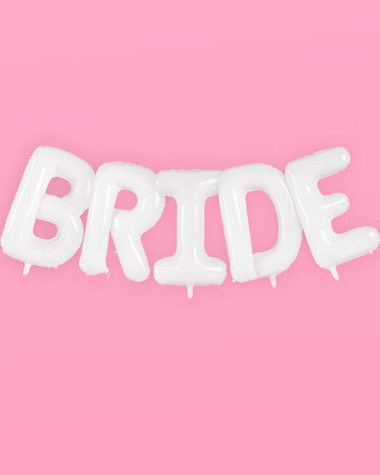 White Jumbo BRIDE Balloons 40 Inch | Bridal Shower Bach