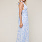 FLORAL CHIFFON HALTER MAXI DRESS