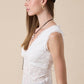 White Double Ties White Floral Lace Top