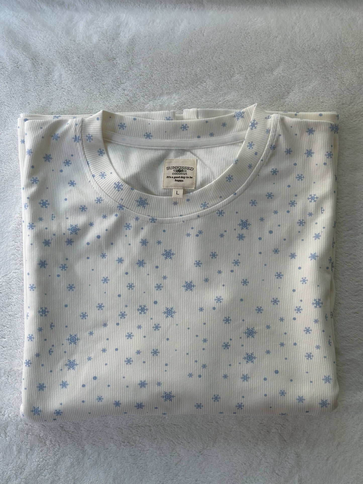 Snowflake Long Sleeve PJ Top