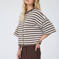 Leah Striped Short Sleeve Cardigan