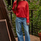 Knit Sweater Rolled Round Neck Pullover Top