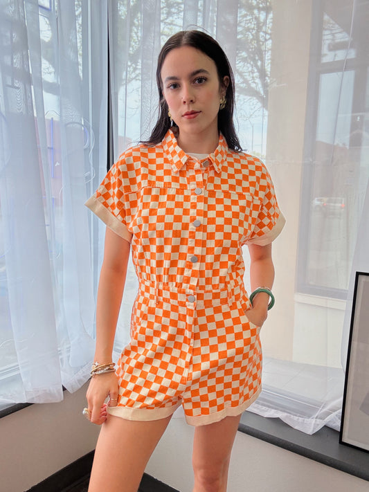 Checkered Romper