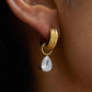 Saffron 18K Gold Non-Tarnish Teardrop CZ Mismatch Earrings
