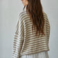Knit Sweater Striped Button Down Cardigan