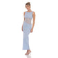 Cutout Lace Maxi Dress:Light Blue